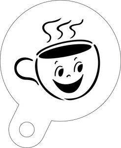Happy Coffee Cup cappuccino coffee stencil