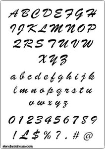 Alphabet and number set stencil