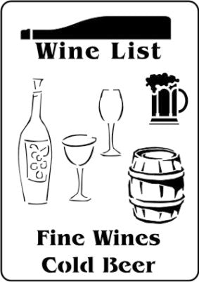 Bar drinks list stencil