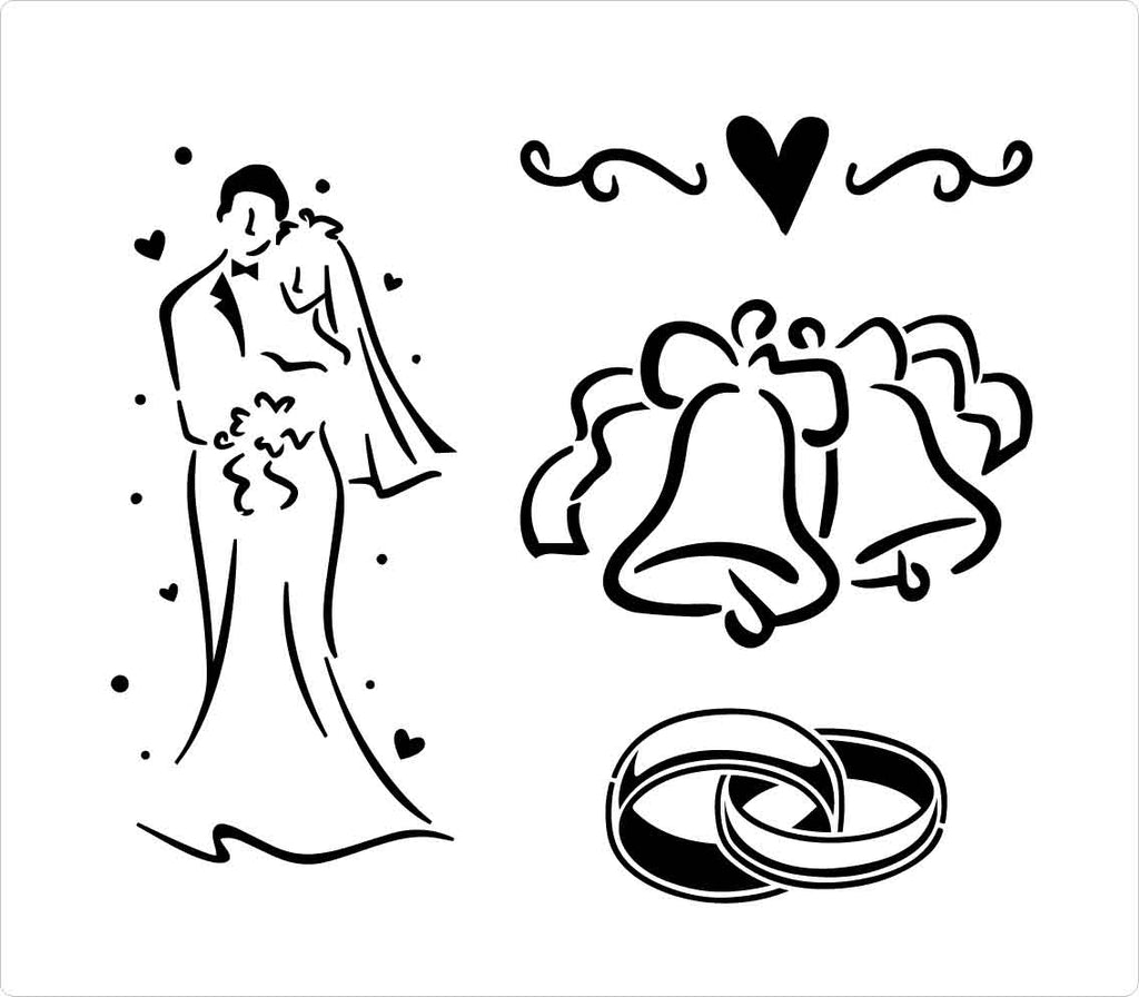 Mixed Wedding Designs Stencil Stencil Warehouse