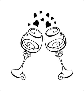 Wedding Wine Glasses stencil