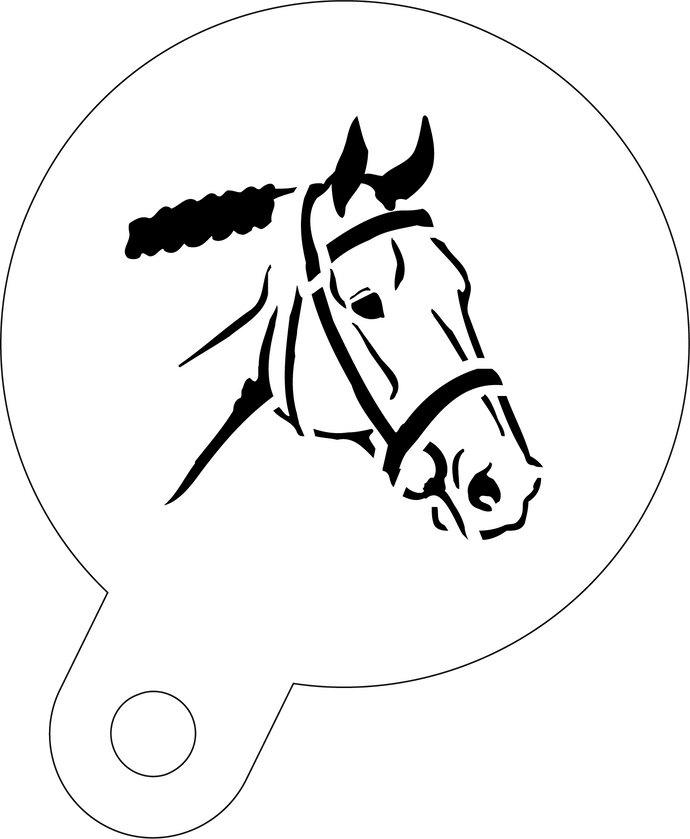 Horse cappuccino coffee stencil