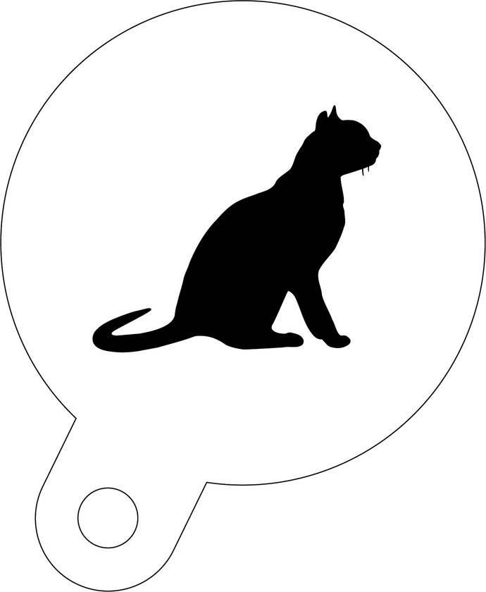 Cat cappuccino coffee stencil