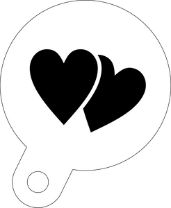 Hearts coffee stencil 