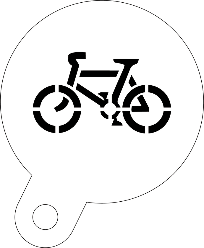 Bicycle cyclist coffee stencil