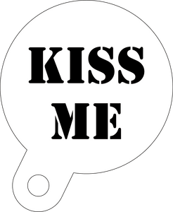 Kiss me coffee stencil