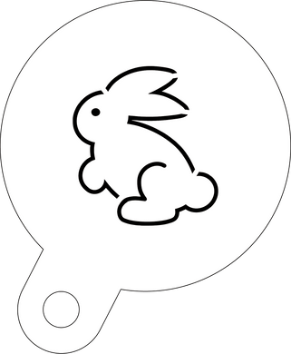 Hopping bunny Easter coffee stencil