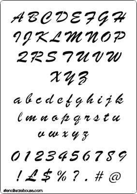 Alphabet and number set stencil