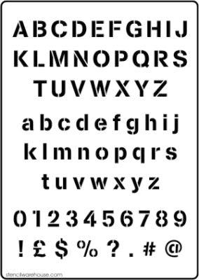 Alphabet and number stencil set