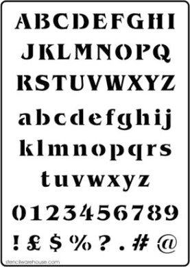 Alphabet and numbers stencil set