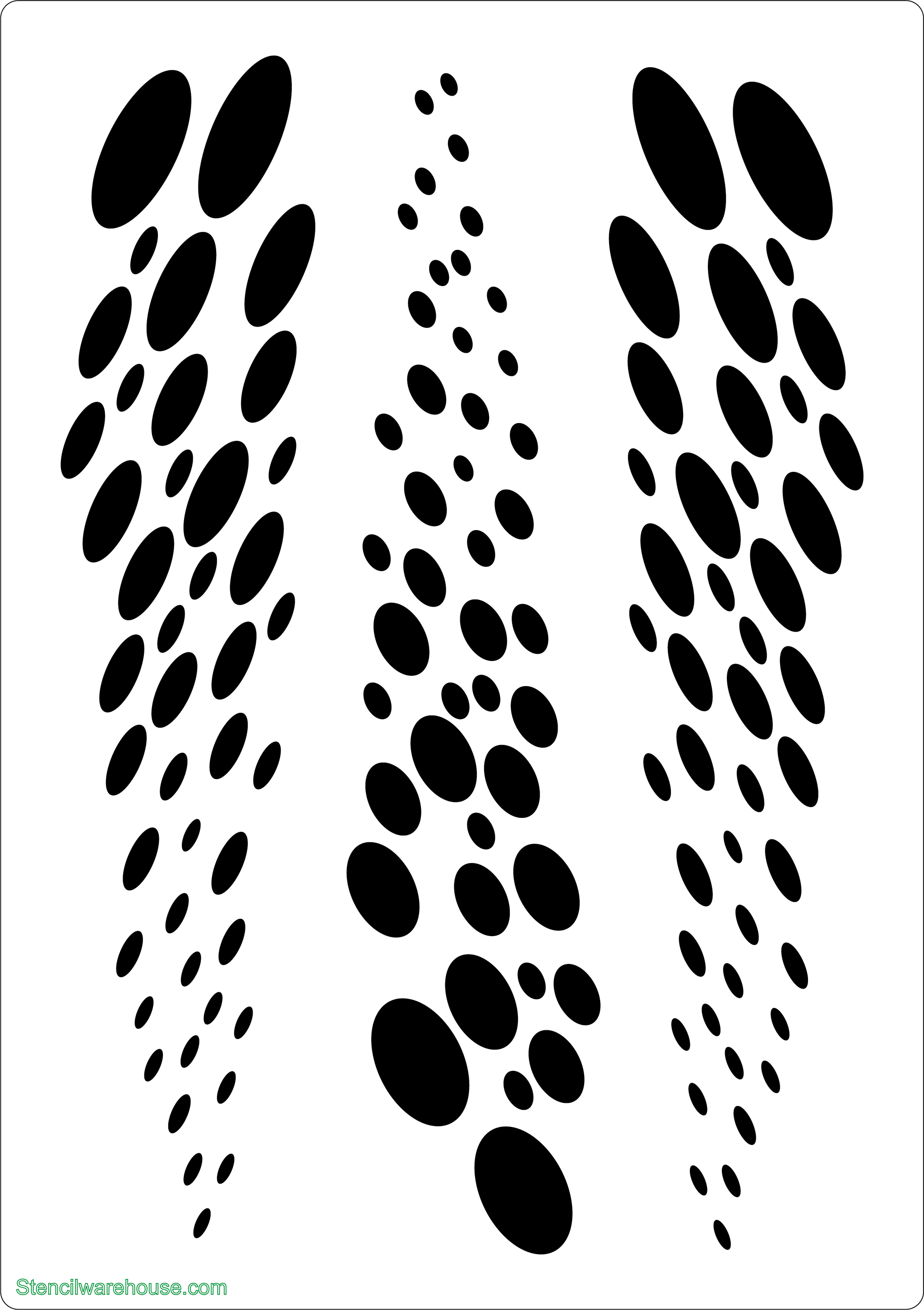 Benday Sloping Dots Template Stencil Warehouse