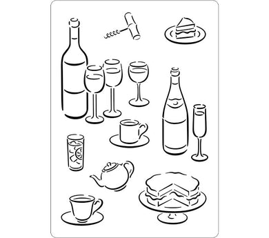 Food and Drink Images Stencil