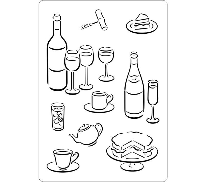 Food and Drink Images Stencil