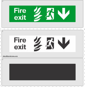 FIRE EXIT escape route stencil