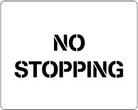 No Stopping road or car park stencil