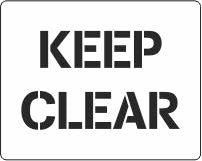 Keep Clear stencil