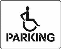 Disabled Parking car park sign stencil