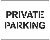 Private Parking car park stencil