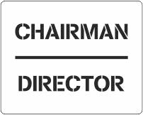 Car parking stencil for Chairman or Director