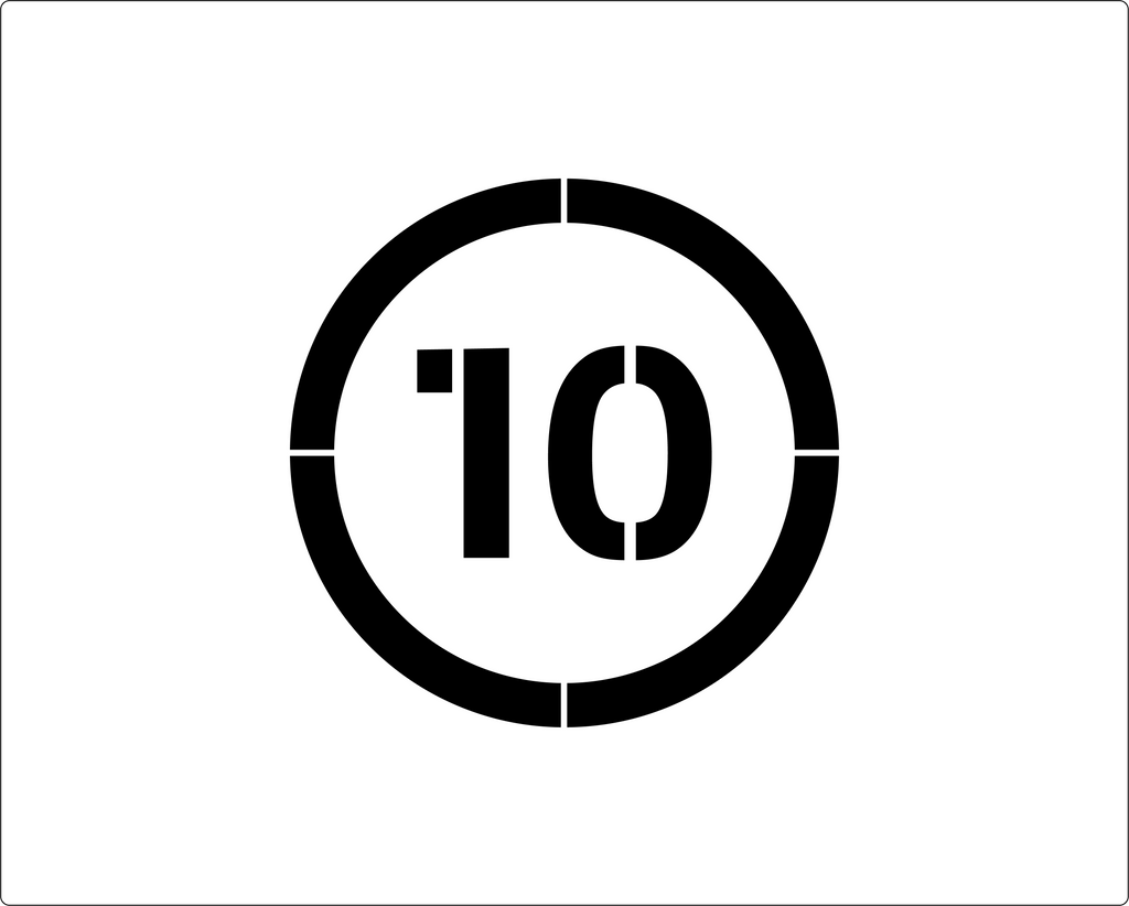 10 MPH Speed Limit Symbol Stencil – Stencil Warehouse
