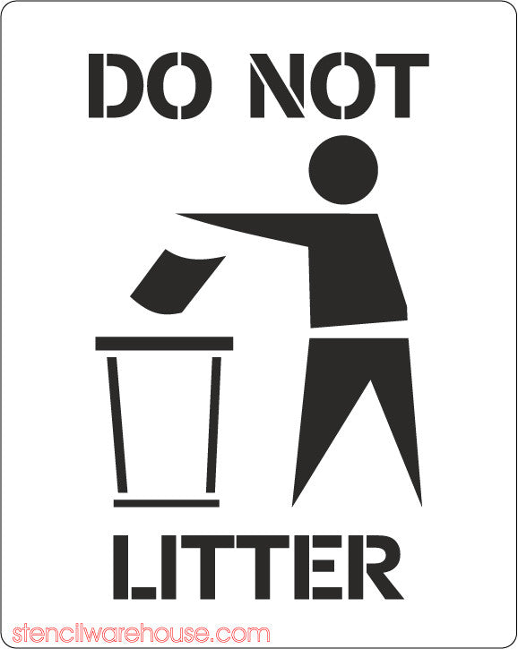 Please Do Not Litter Stencil