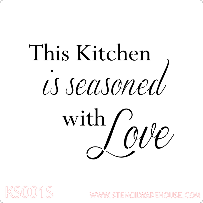 Seasoned with love kitchen or restaurant stencil