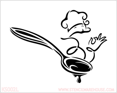 Chef and Spoon stencil