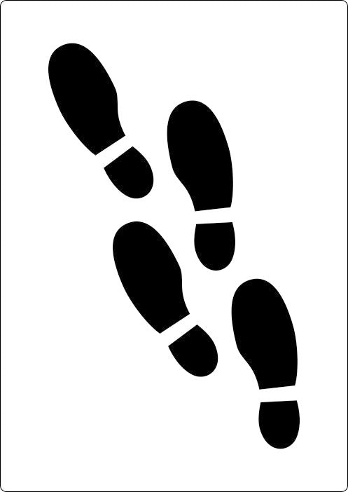Pedestrian walkway footprint stencil