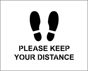 Please Keep Your Distance social distancing stencil