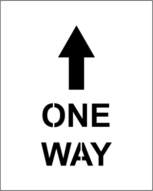 One Way social distancing stencil