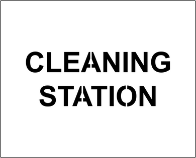 Cleaning station social distancing stencil