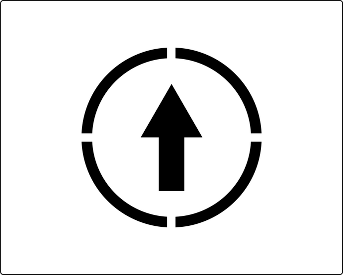 Social distancing this way only arrow stencil