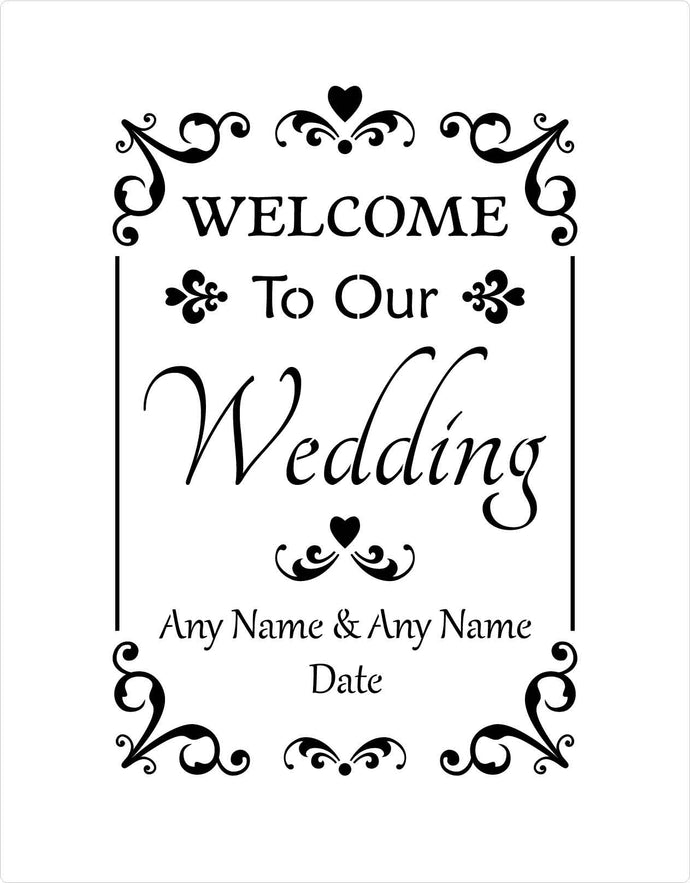 Customised Wedding Stencil - welcome to our wedding