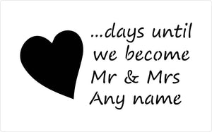 Countdown the days wedding stencil