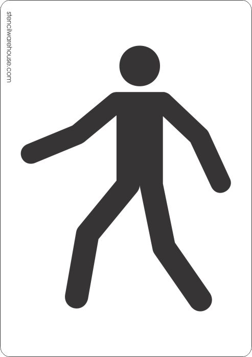 Walking Man Pavement Stencil