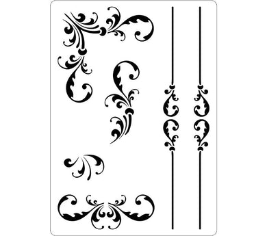 Decorative stencil for creating borders and corners